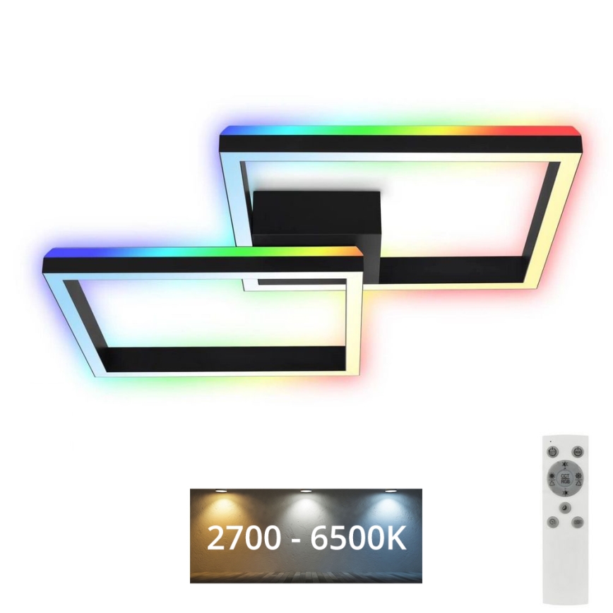 Brilo - LED RGBW Димируем полилей за повърхностен монтаж FRAME 2xLED/17W/230V 2700-6500K + дистанционно управление