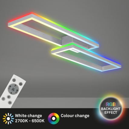 Brilo - LED RGBW Димируем полилей за повърхностен монтаж FRAME 2xLED/21W/230V 2700-6500K + дистанционно управление