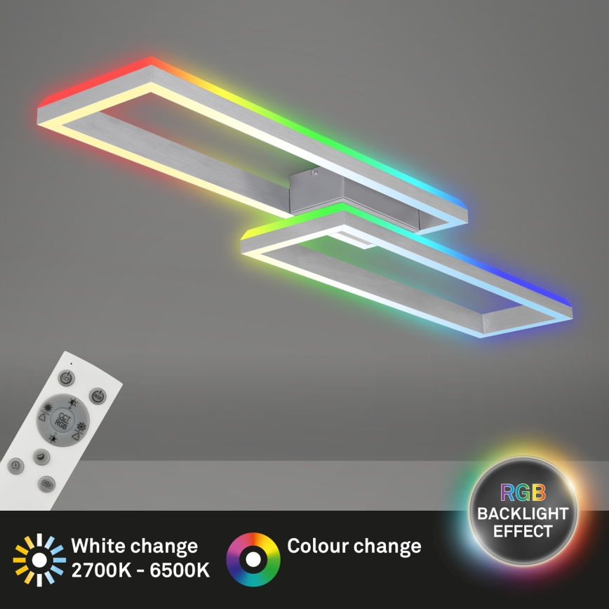 Brilo - LED RGBW Димируем полилей за повърхностен монтаж FRAME 2xLED/21W/230V 2700-6500K + дистанционно управление