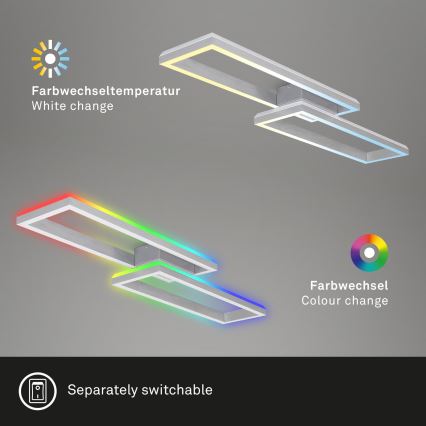Brilo - LED RGBW Димируем полилей за повърхностен монтаж FRAME 2xLED/21W/230V 2700-6500K + дистанционно управление