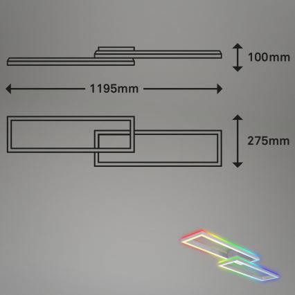 Brilo - LED RGBW Димируем полилей за повърхностен монтаж FRAME 2xLED/21W/230V 2700-6500K + дистанционно управление