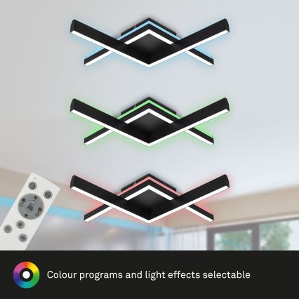 Brilo - LED RGBW Димируем полилей за повърхностен монтаж FRAME 2xLED/9W/230V 2700-6500K + дистанционно управление