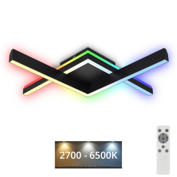 Brilo - LED RGBW Димируем полилей за повърхностен монтаж FRAME 2xLED/9W/230V 2700-6500K + дистанционно управление