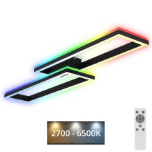 Brilo - LED RGBW Димируем полилей за повърхностен монтаж FRAME 2xLED/21W/230V 2700-6500K + дистанционно управление