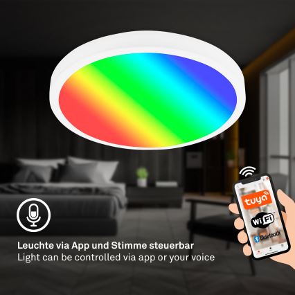 Brilo - LED RGBW димируемо таванно осветително тяло LED/20W/230V 2200-6500K Wi-Fi Tuya, диаметър 27 см