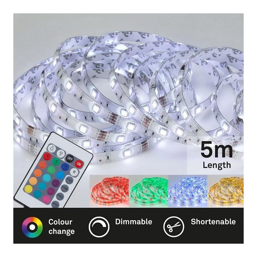 Brilo - LED RGBW Димируема лента 6,5m LED/22W/230V + дистанционно управление
