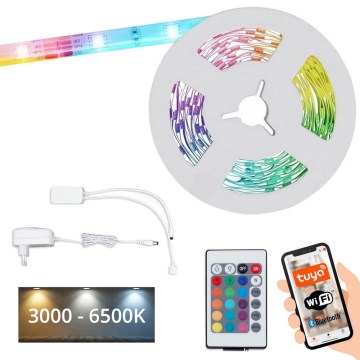 Brilo - LED RGBW Димируема лента 6,5m LED/18W/230V Wi-Fi Tuya + дистанционно управление