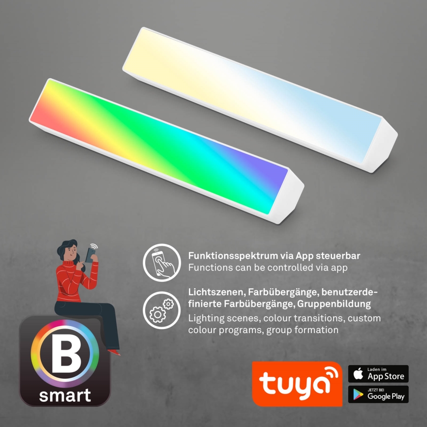 Brilo - LED RGBW Димируема настолна лампа LED/9W/230V 3000-6500K Wi-Fi Tuya + дистанционно управление