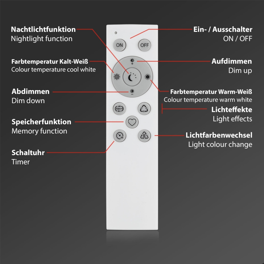 Brilo - LED RGBW Димируема настолна лампа LED/9W/230V 3000-6500K Wi-Fi Tuya + дистанционно управление