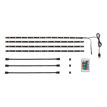 Brilo - LED RGBW регулируема лента за телевизор 3м LED/2,5W/USB + дистанционно управление
