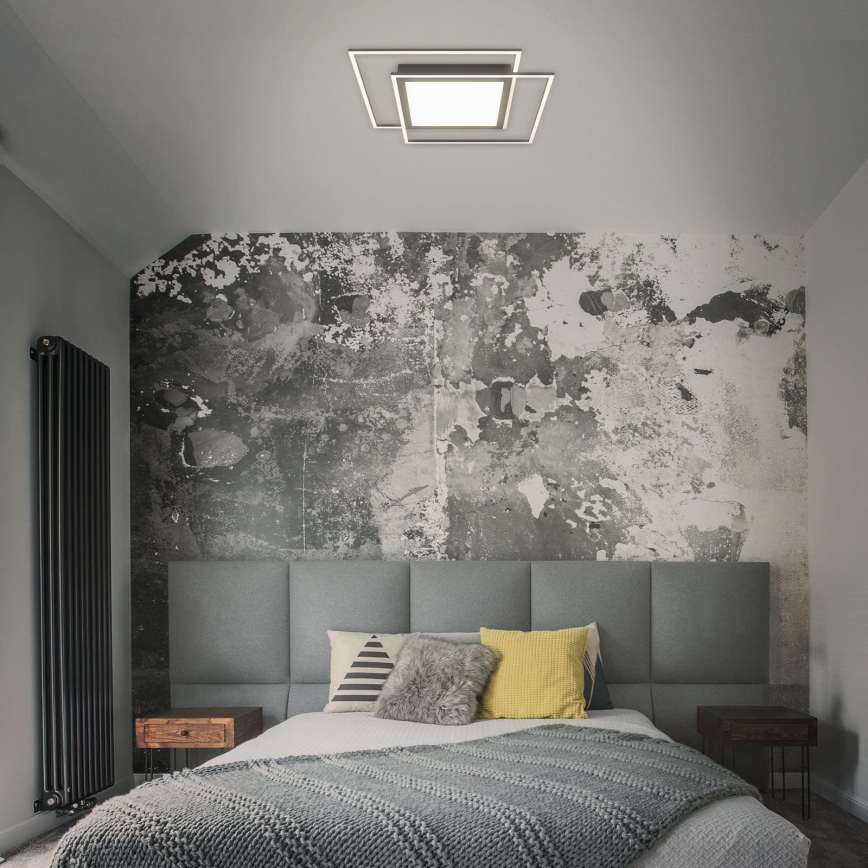 Brilo - LED таванно осветително тяло 2xLED/16W/230V + LED/19W 51,5x51,5 cm черно