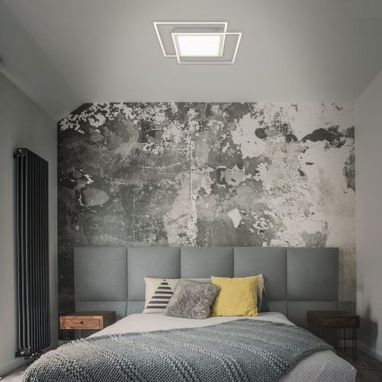 Brilo - LED таванно осветително тяло 2xLED/16W/230V + LED/19W 51,5x51,5 cm матов хром