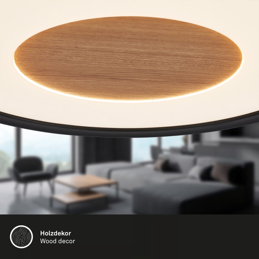 Brilo - LED таванно осветително тяло SUFIT WOOD LED/18W/230V 3000K Ø 29 см