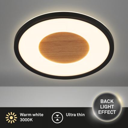 Brilo - LED таванно осветително тяло SUFIT WOOD LED/18W/230V 3000K Ø 29 см