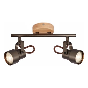 Brilo - LED точково осветително тяло TAHUN 2xGU10/5W/230V кафяво