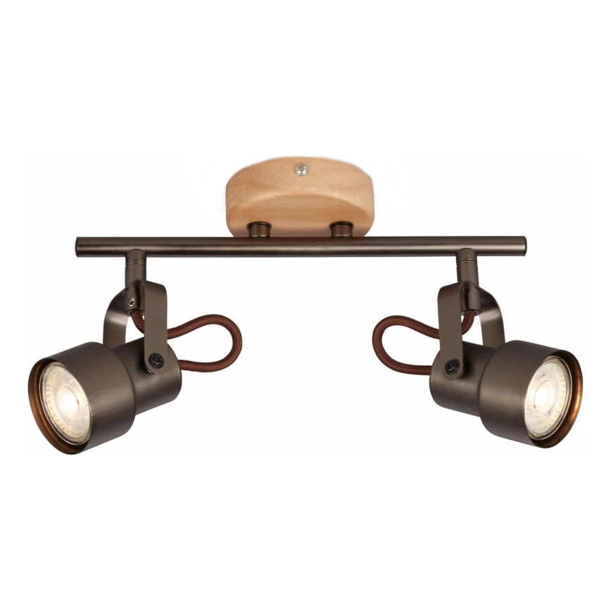 Brilo - LED точково осветително тяло TAHUN 2xGU10/5W/230V кафяво