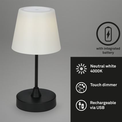 Brilo - LED Външна регулируема презареждаема лампа LED/3W/5V IP44 2000 mAh