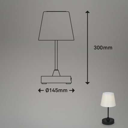 Brilo - LED Външна регулируема презареждаема лампа LED/3W/5V IP44 2000 mAh