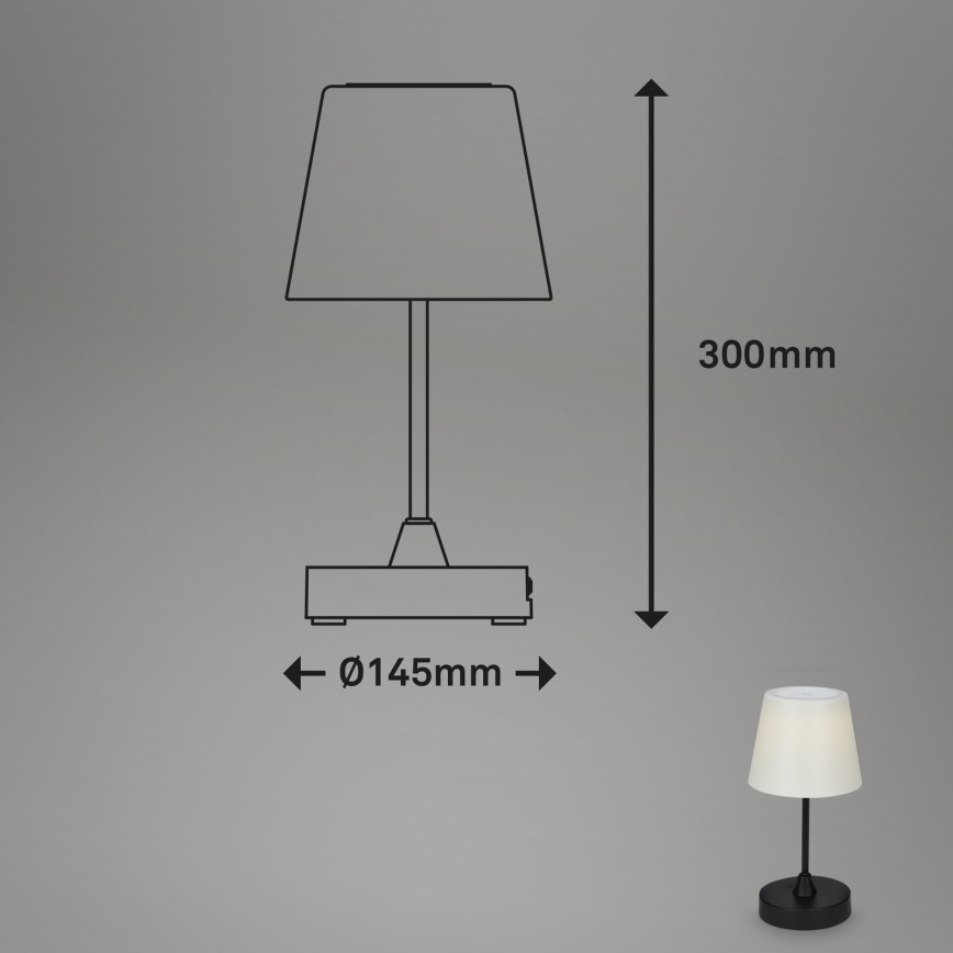 Brilo - LED Външна регулируема презареждаема лампа LED/3W/5V IP44 2000 mAh