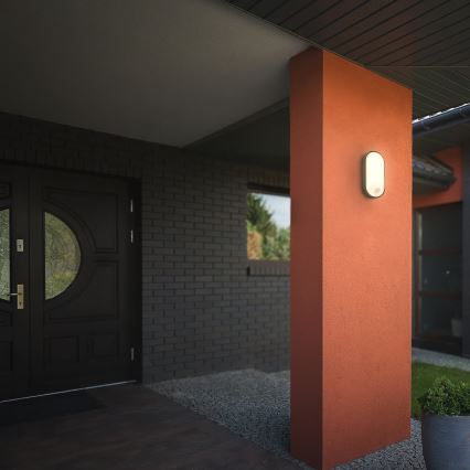 Brilo - LED външен стенен осветител със сензор за движение и сумрак RUCH LED/12W/230V IP65 черен