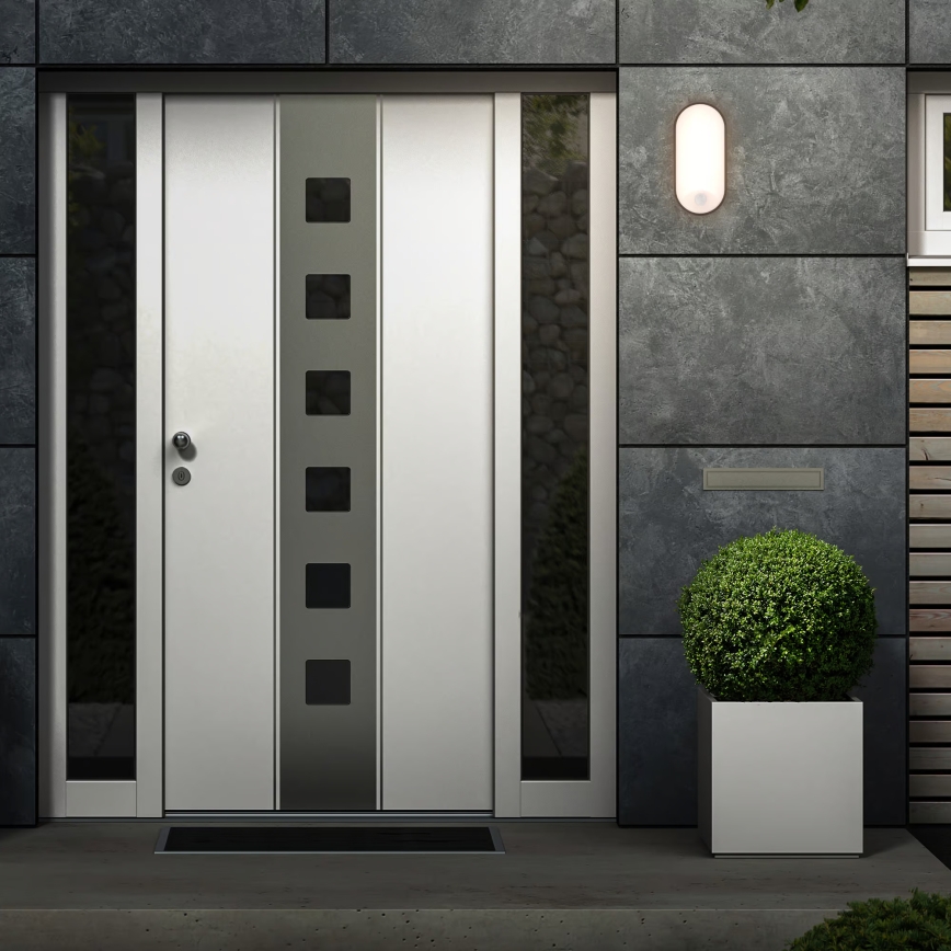 Brilo - LED външен стенен осветител със сензор за движение и сумрак RUCH LED/12W/230V IP65 черен