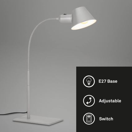 Brilo - Настолна лампа 1xE27/10W/230V матов хром