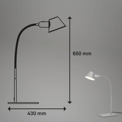 Brilo - Настолна лампа 1xE27/10W/230V матов хром