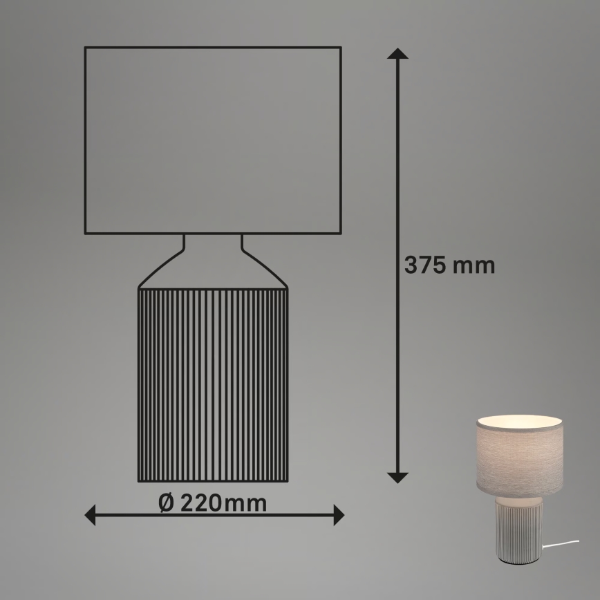 Brilo - Настолна лампа INO 1xE14/10W/230V сива