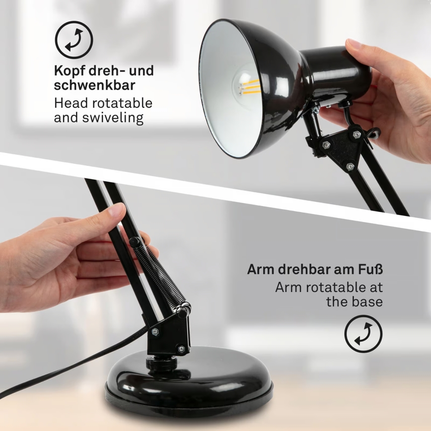 Brilo - Настолна лампа PIXA 1xE14/25W/230V черна