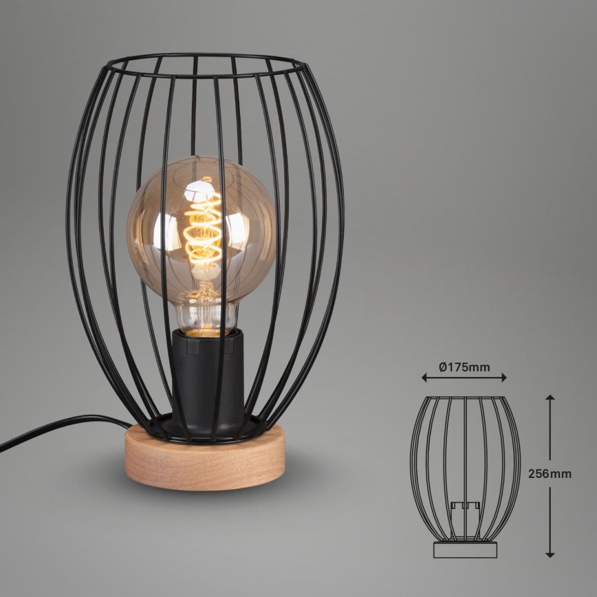 Brilo - Настолна лампа WAKTU 1xE27/25W/230V каучуково дърво