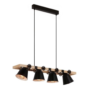 Brilo - Пендел TALLE 4xE27/40W/230V каучуково дърво