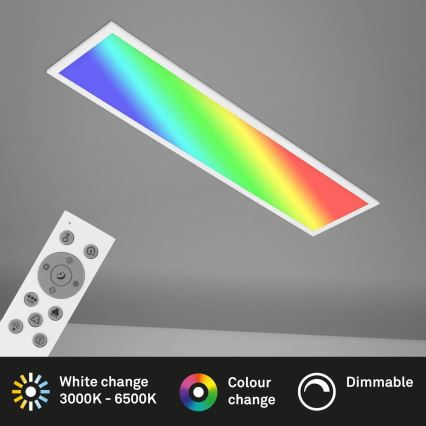 Brilo - RGBW Димируем плафон SLIM LED/24W/230V 3000-6500K 100x25 см + дистанционно управление