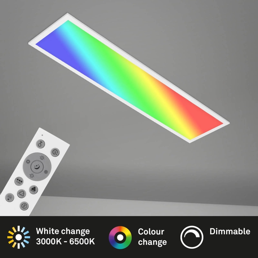 Brilo - RGBW Димируем плафон SLIM LED/24W/230V 3000-6500K 100x25 см + дистанционно управление