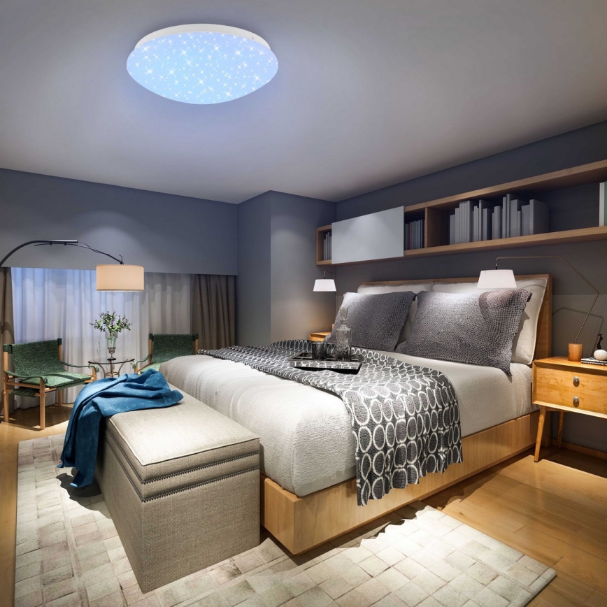 Brilo - RGBW Димируем плафон STARRY SKY LED/10W/230V + дистанционно управление