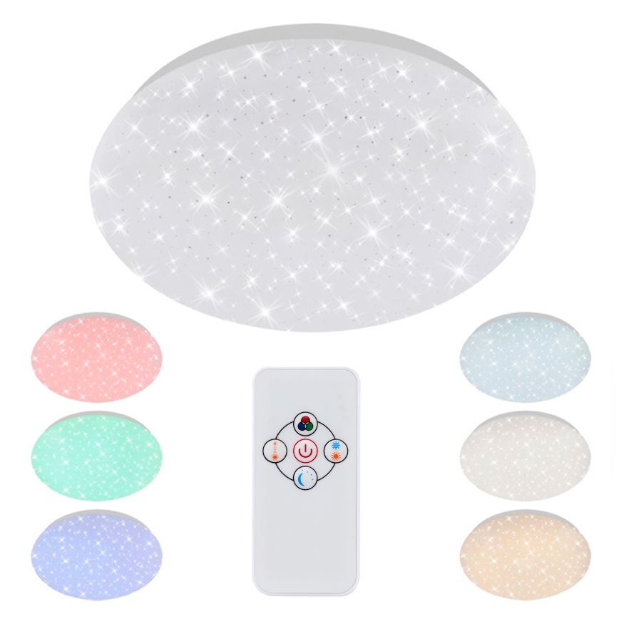 Brilo - RGBW Димируем плафон STARRY SKY LED/10W/230V + дистанционно управление