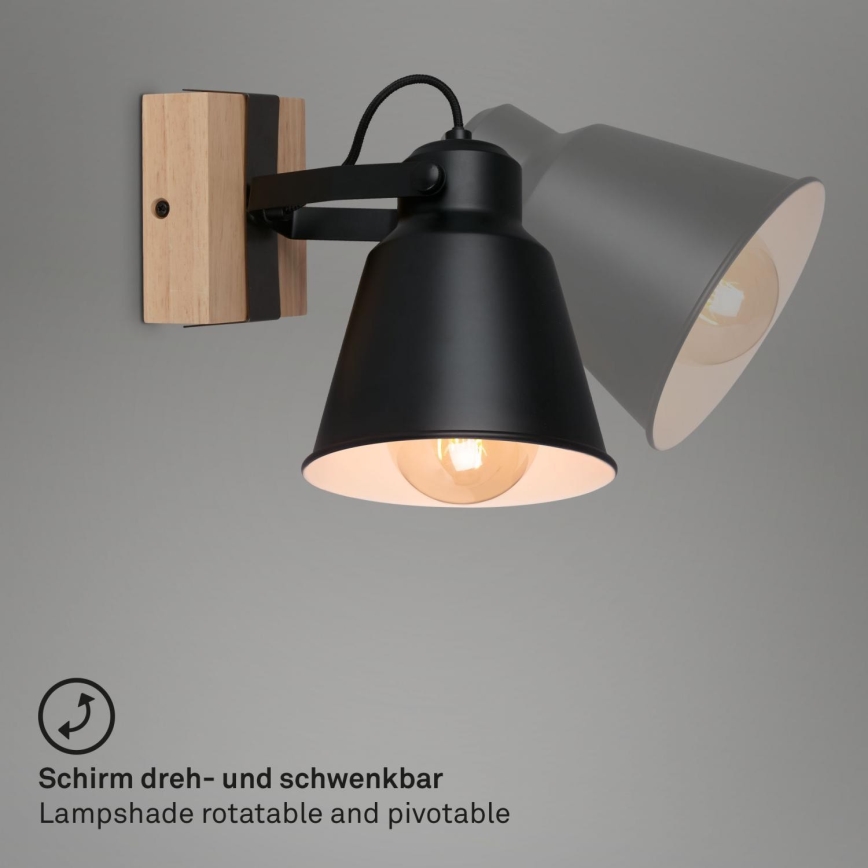 Brilo - Спот аплик TALLE  1xE27/40W/230V каучуково дърво