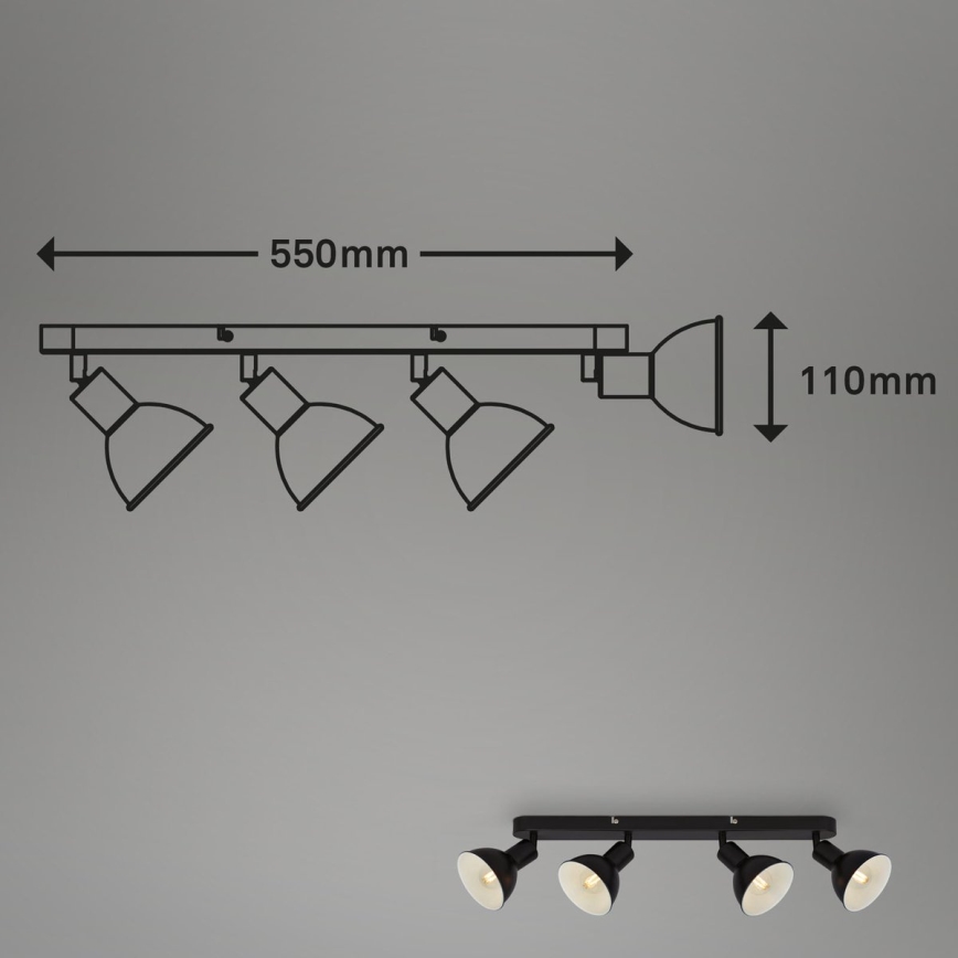 Brilo - Спот RETRO 4xE14/25W/230V черен