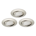 Brilo - К-кт 3x LED Димируема лампа за вграждане в баня LED/5W/230V IP23 матов хром