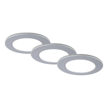 Brilo - К-кт 3x LED Лампа за вграждане в баня LED/4W/230V IP44 3000/4000K сребрист
