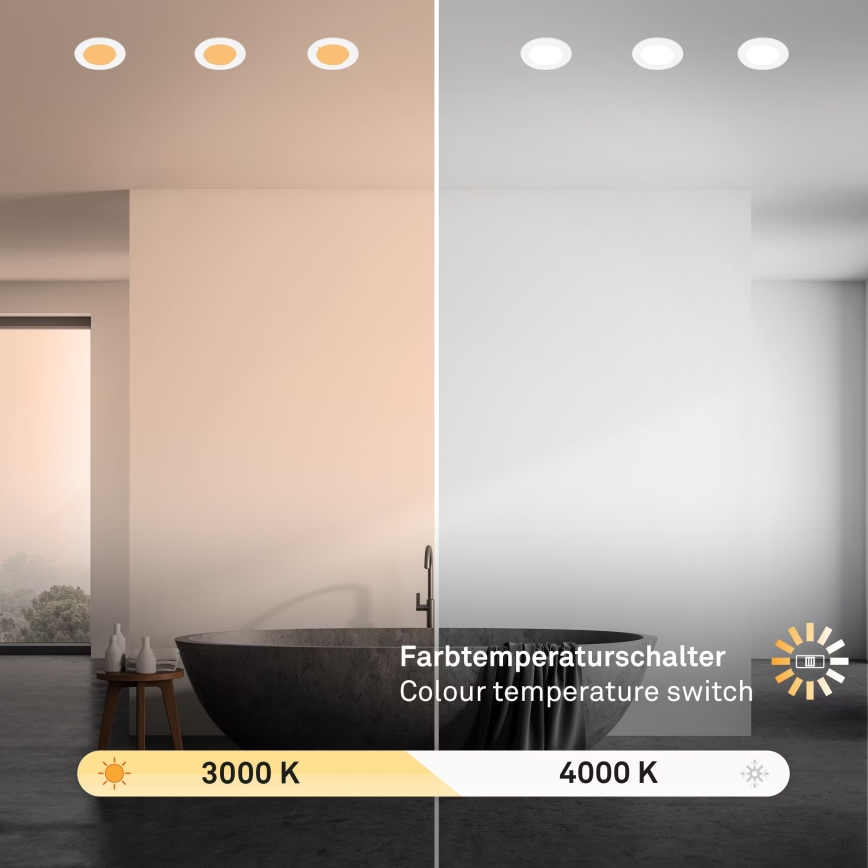 Brilo - К-кт 3x LED Лампа за вграждане в баня LED/4W/230V IP44 3000/4000K бял