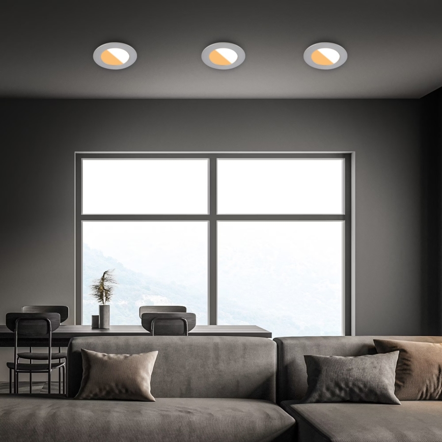 Brilo - К-кт 3x LED Лампа за вграждане в баня LED/4W/230V IP44 3000/4000K сребрист