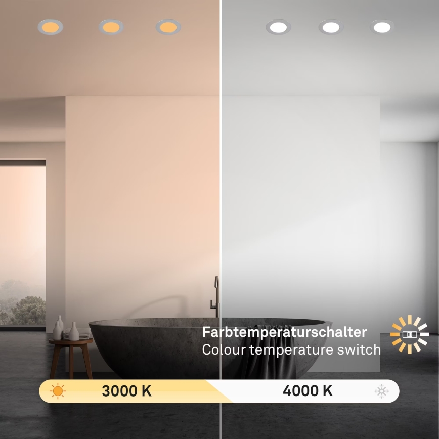Brilo - К-кт 3x LED Лампа за вграждане в баня LED/4W/230V IP44 3000/4000K сребрист