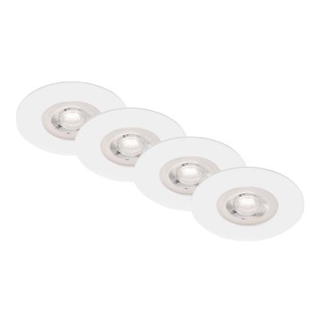 Brilo - К-кт 4x LED Лампа за вграждане в баня LED/4,9W/230V IP44 бял