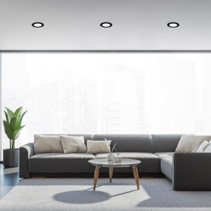 Brilo - комплект от 3 вградени LED осветителни тела за баня FLAT LED/6W/230V IP44, черни