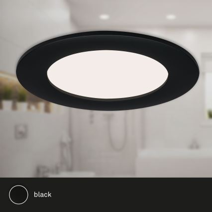 Brilo - комплект от 3 вградени LED осветителни тела за баня FLAT LED/6W/230V IP44, черни