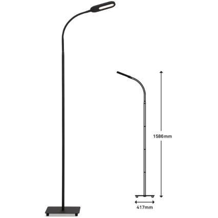 Briloner 1297-015 - LED регулируема гъвкава подова лампа LED/6,6W/230V 3000K/4000K/6000K