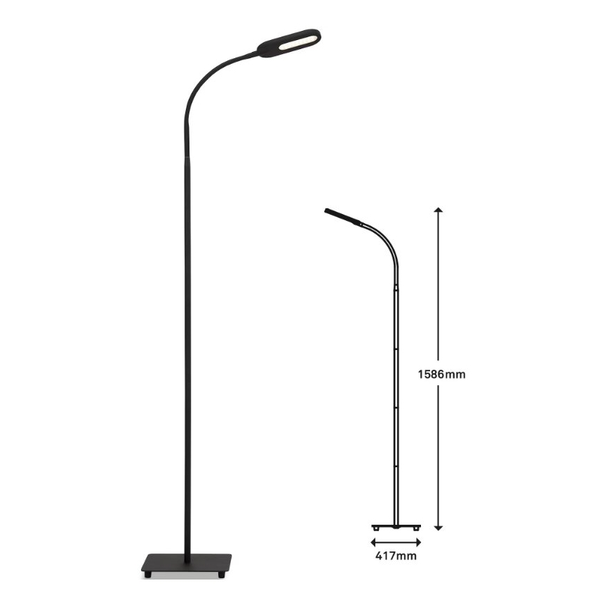 Briloner 1297-015 - LED регулируема гъвкава подова лампа LED/6,6W/230V 3000K/4000K/6000K