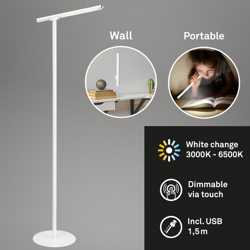 Briloner 1384-016 - LED Димируем докосване лампион 2в1 EVERYWHERE LED/2,3W/5V 2000 mAh