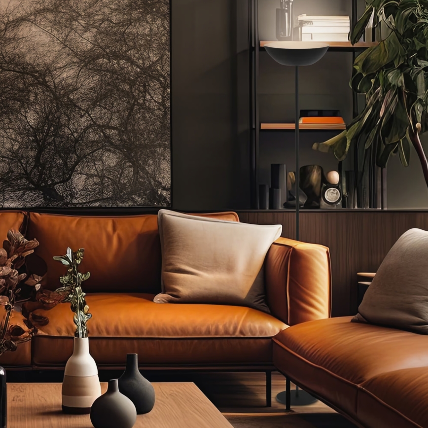 Briloner 1500015 - димируема LED подова лампа ESTATE LED/8W/5V 4000 mAh черна