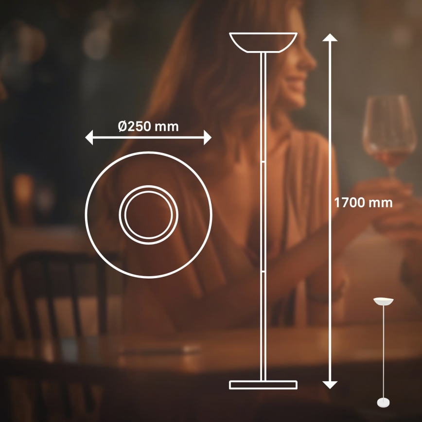 Briloner 1500016 - LED димируема подова лампа ESTATE LED/8W/5V 4000 mAh бяла